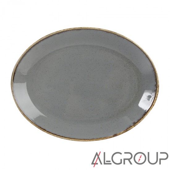 Овальная тарелка 24 см темно-серая, Porland (Порланд), 112124 18399