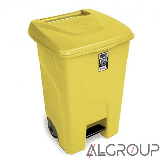 Контейнер для мусора 80 л, пластиковый, желтый a009293