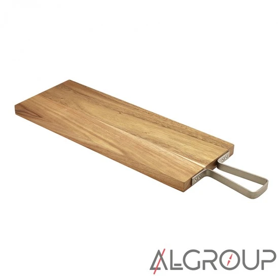 купить Доска для подачи 50*15 см, с металлической ручкой, Acacia Wood, GenWare